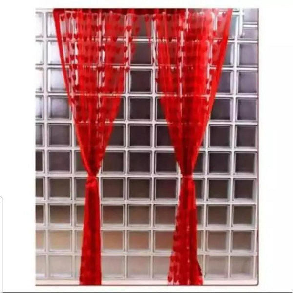 Premium Quality Red Wire String Blinds Curtain Homz Beautiful NET Heart Design Net Polyester Modern Door Curtain for Your Home