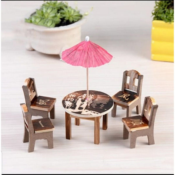 Wooden Chairs and Table Set Model for Kids Project Work Crafts and Home Decor Dollhouse Play Set for Girls Kids Toy