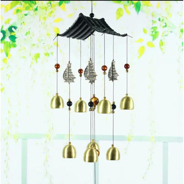 Wind Twin Metal Aluminum Wind Chimes Doors And Windows Hanging Home Feng Shui Ornaments Crafts Bell Hanging Bell Decoration